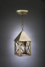 Northeast Lantern 7012-VG-MED-SMG - Pyramid Top X-Bars Hanging Verdi Gris Medium Base Socket Seedy Marine Glass