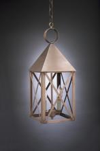 Northeast Lantern 7042-DB-LT2-SMG - Pyramid Top X-Bars Hanging Dark Brass 2 Candelabra Sockets Seedy Marine Glass