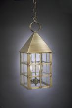 Northeast Lantern 7142-AB-MED-CSG - Pyramid Top H-Bars Hanging Antique Brass Medium Base Socket Clear Seedy Glass