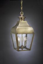 Northeast Lantern 7632-AC-LT2-SMG - Curved Top Hanging Antique Copper 2 Candelabra Sockets Seedy Marine Glass