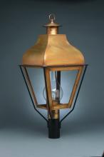 Northeast Lantern 7653-DAB-CIM-CSG - Curved Top Post Dark Antique Brass Medium Base Socket With Chimney Clear Seedy Glass