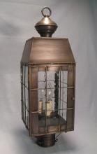 Northeast Lantern 8343-AB-LT3-CSG - H-Rod Post Antique Brass 3 Candelabra Sockets Clear Seedy Glass