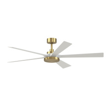 Fanimation FPD8564BS - TorchAire 64 inch Indoor/Outdoor Ceiling Fan with LED CCT Select Light Kit - Brushed Satin Brass